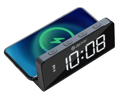 Radio i budzik Denver Budzik Denver ECQ-103 z ładowarką indykcyjną QI (10W)